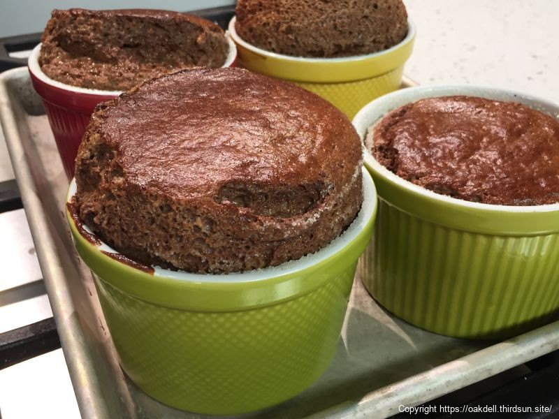 Chocolate Souffle with Creme Anglaise Sauce