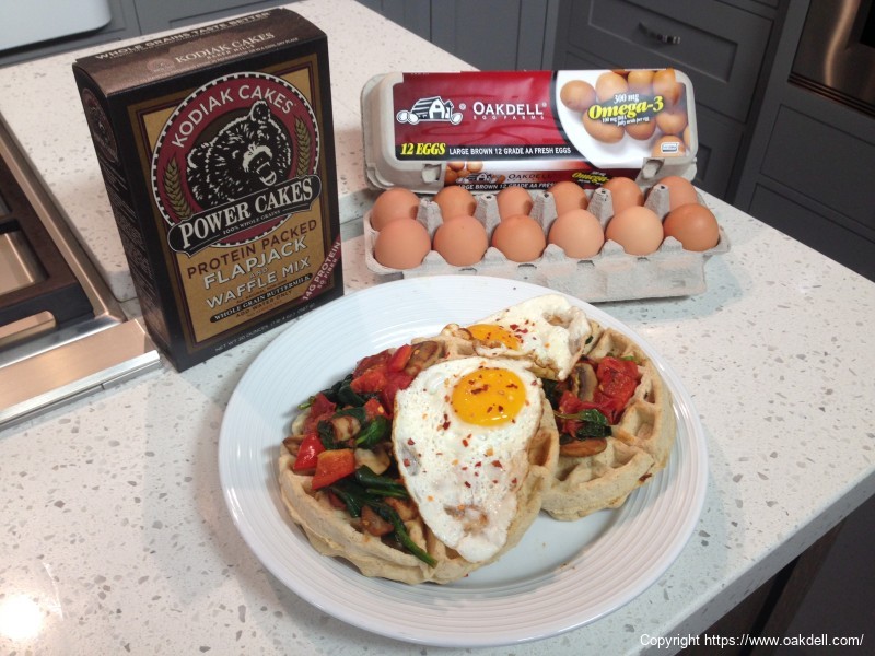 Oakdell Eggs on Kodiak Cakes Waffles