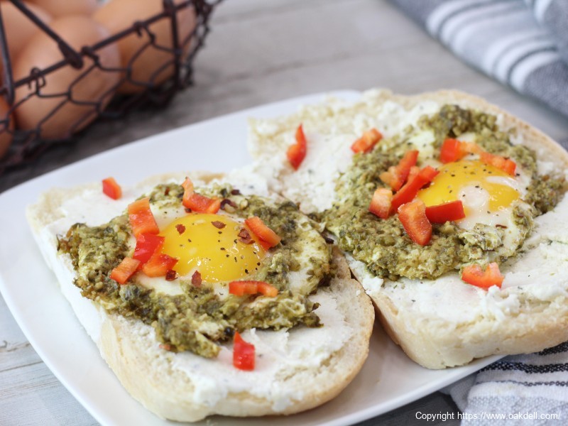 Pesto Eggs on Sourdough