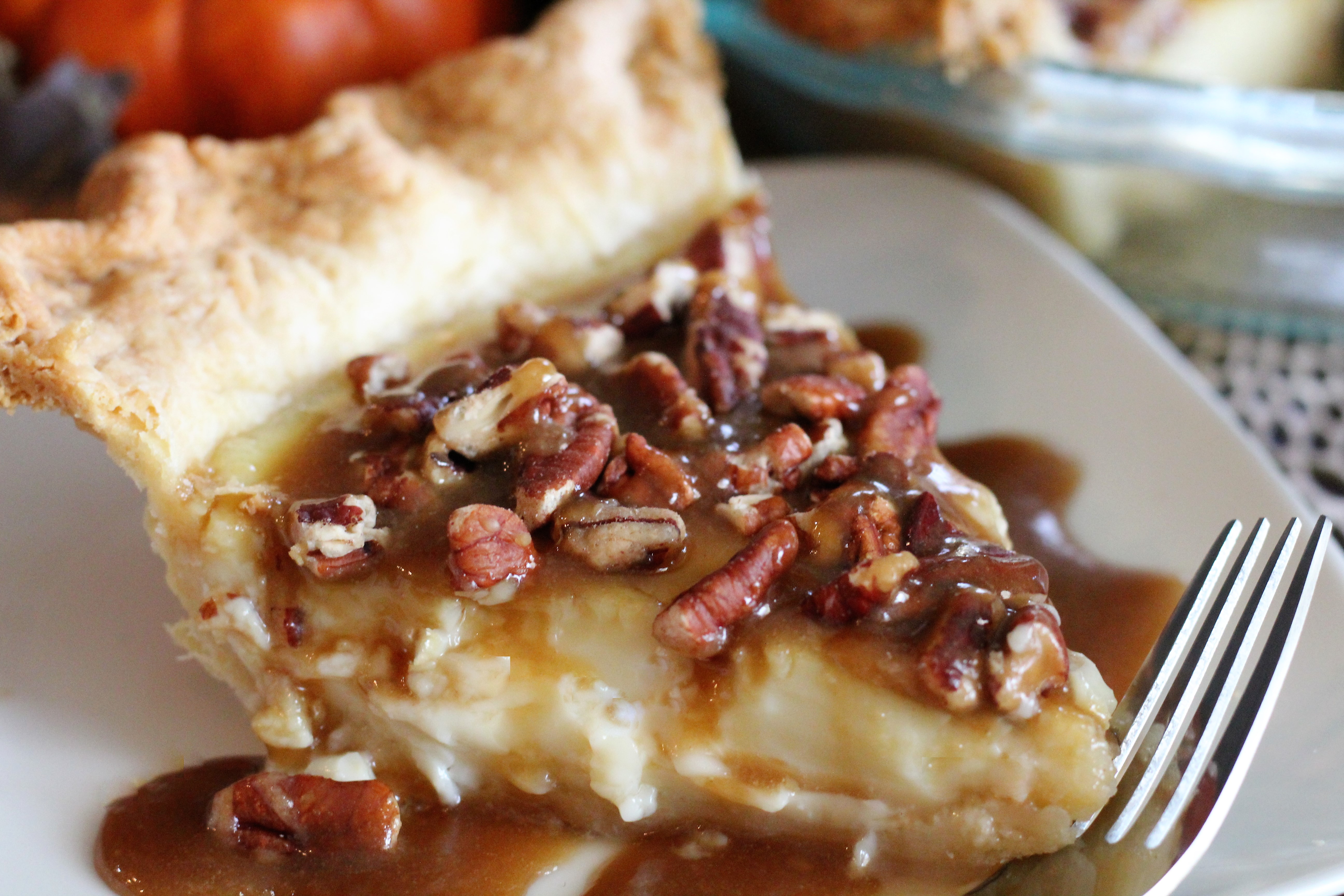 Egg Custard Pie with Praline Topping