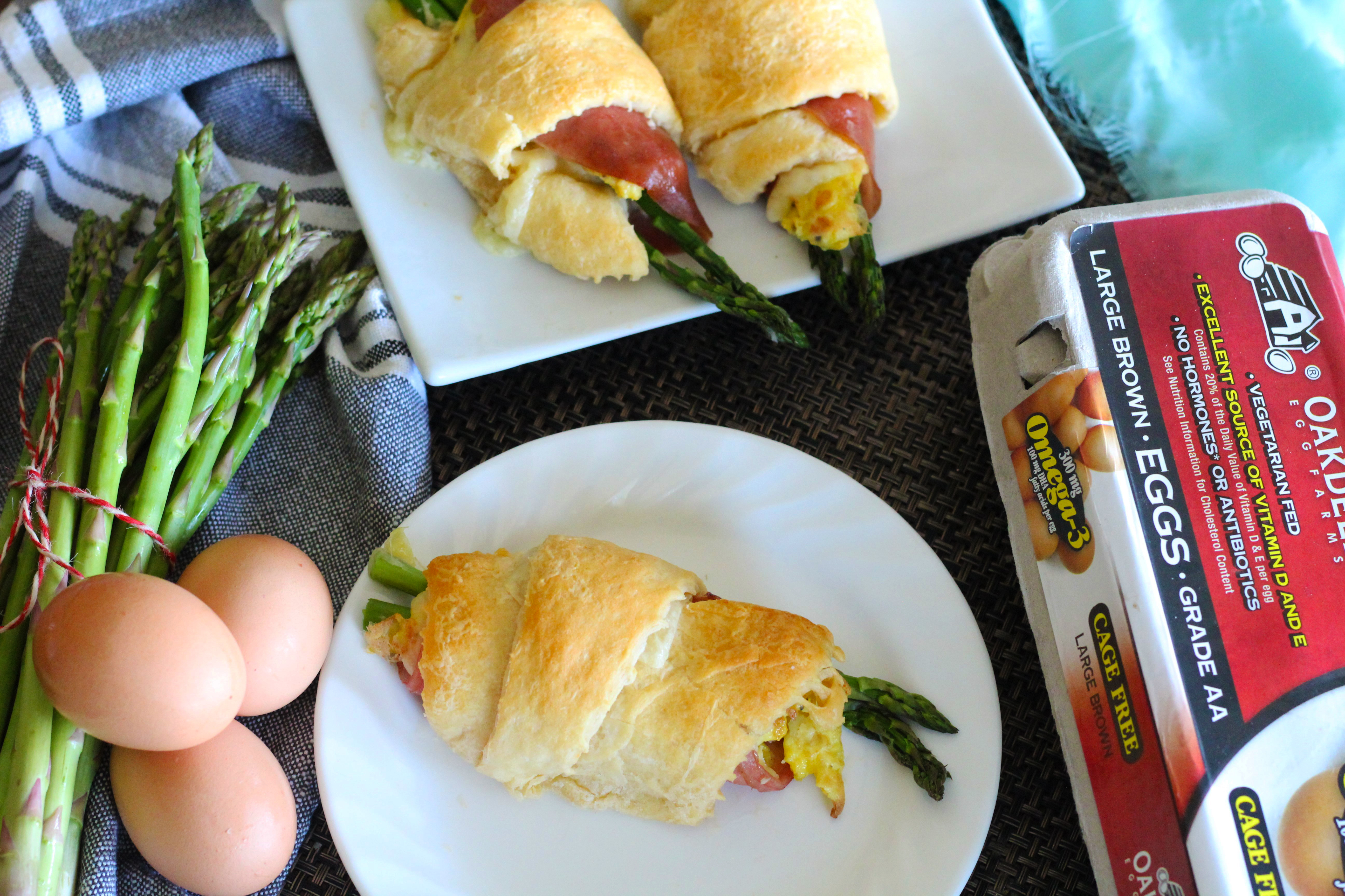 Egg Asparagus Ham Croissant Wraps