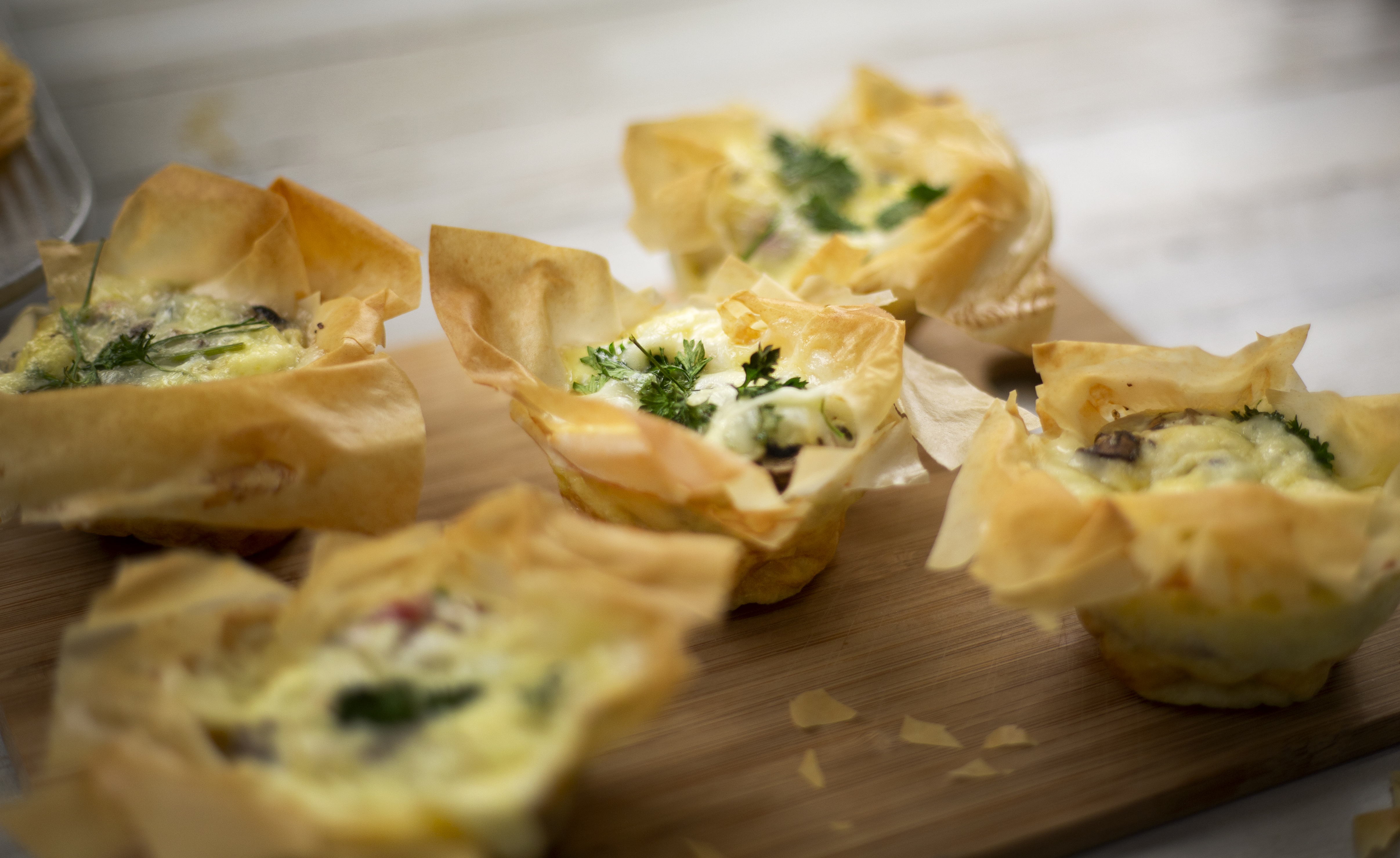 Mushroom Egg Phyllo Cups