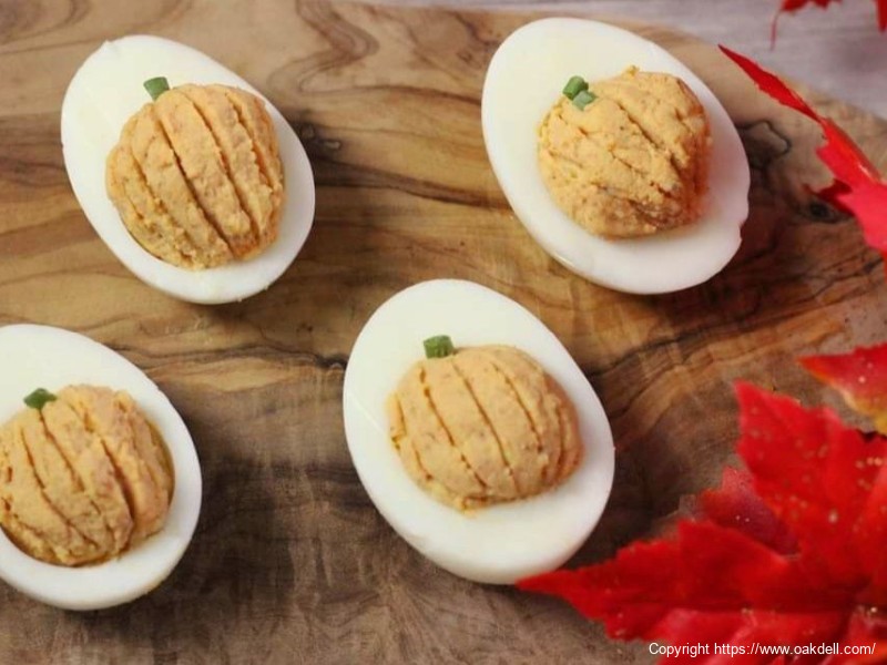 Smoky Pumpkin Deviled Eggs