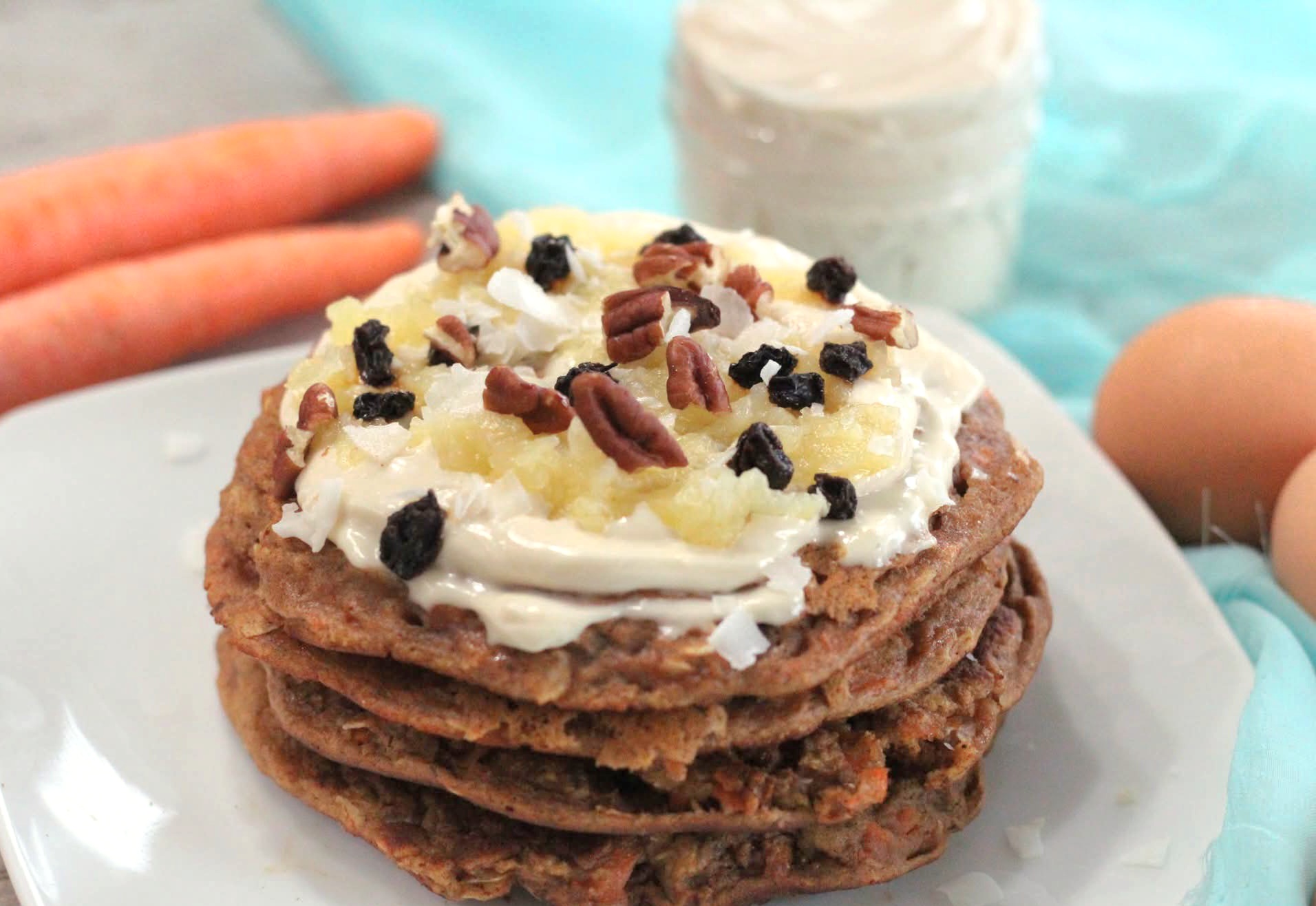 Carrot Cake Pancakes with Maple Cream Cheese