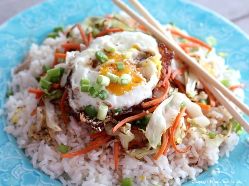Asian Crispy Egg Rice