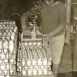 Luann using the vacuum lift